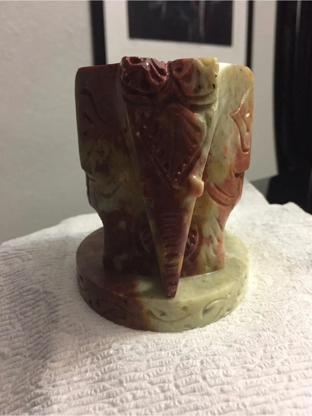 Soapstone Elephant Votive Candle Holder